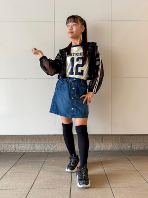 ユニクロ公式 | GIRLS デニムミニスコート