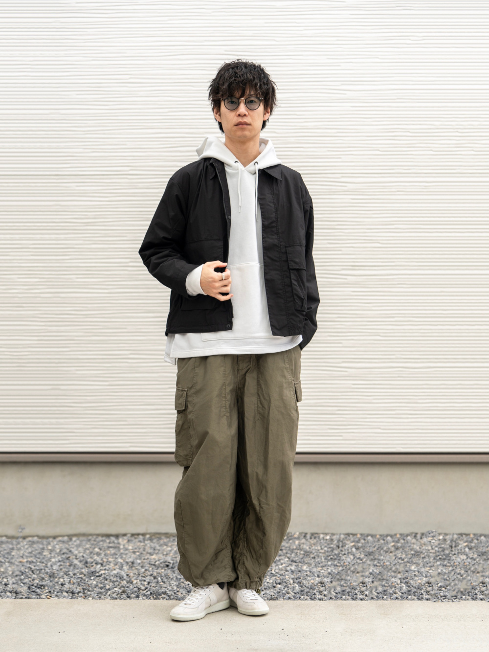 コットンショートブルゾン」の着用コーディネート| ユニクロ公式
