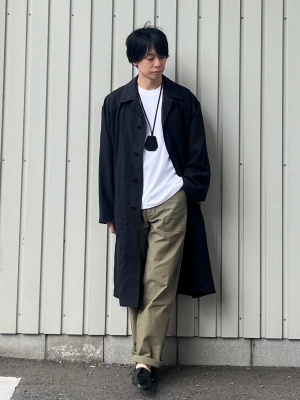ユニクロU 2025SS オーバーサイズステンカラーコート Mサイズ ブラック tashi 様専用】UNIQLO U オーバーサイズステンカラーコート