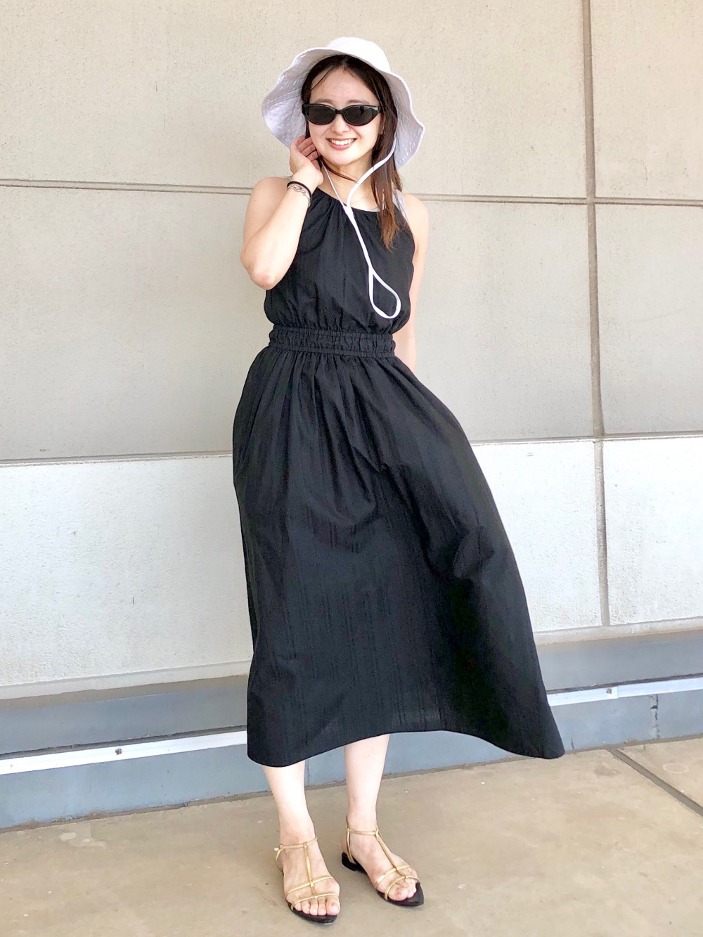 ホルターネックワンピース/ノースリーブ、リブブラトップ