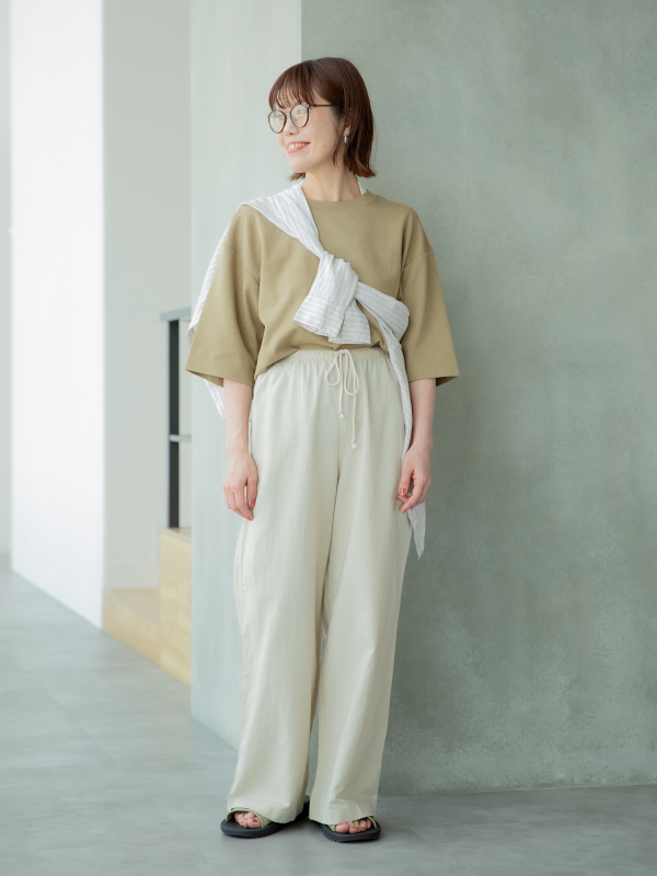 T1BOXY/ボクシーT、プレミアムリネンシャツ/ストライプの
