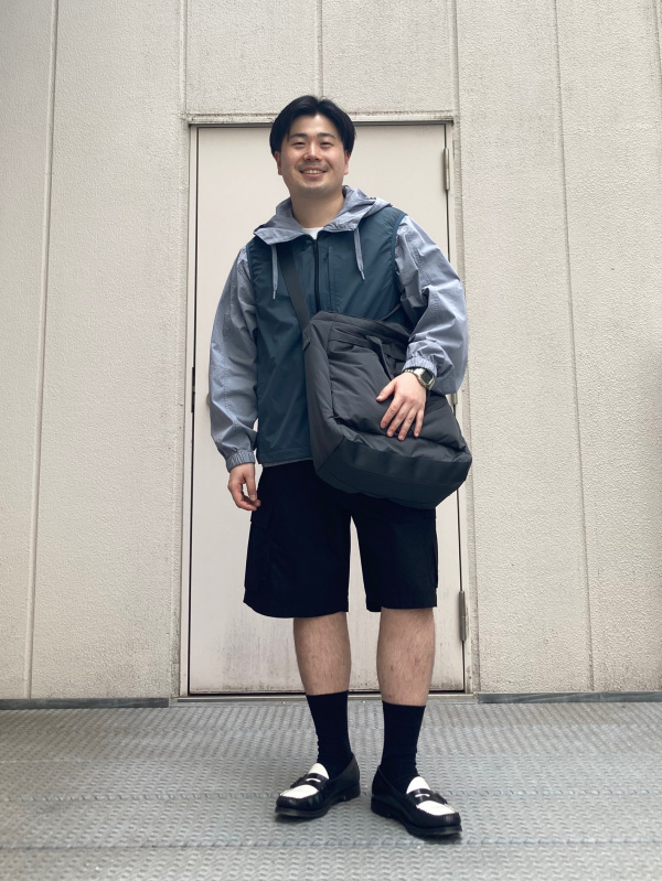 ブロードオーバーサイズシャツ/ストライプ、ワイドフィットカーゴ
