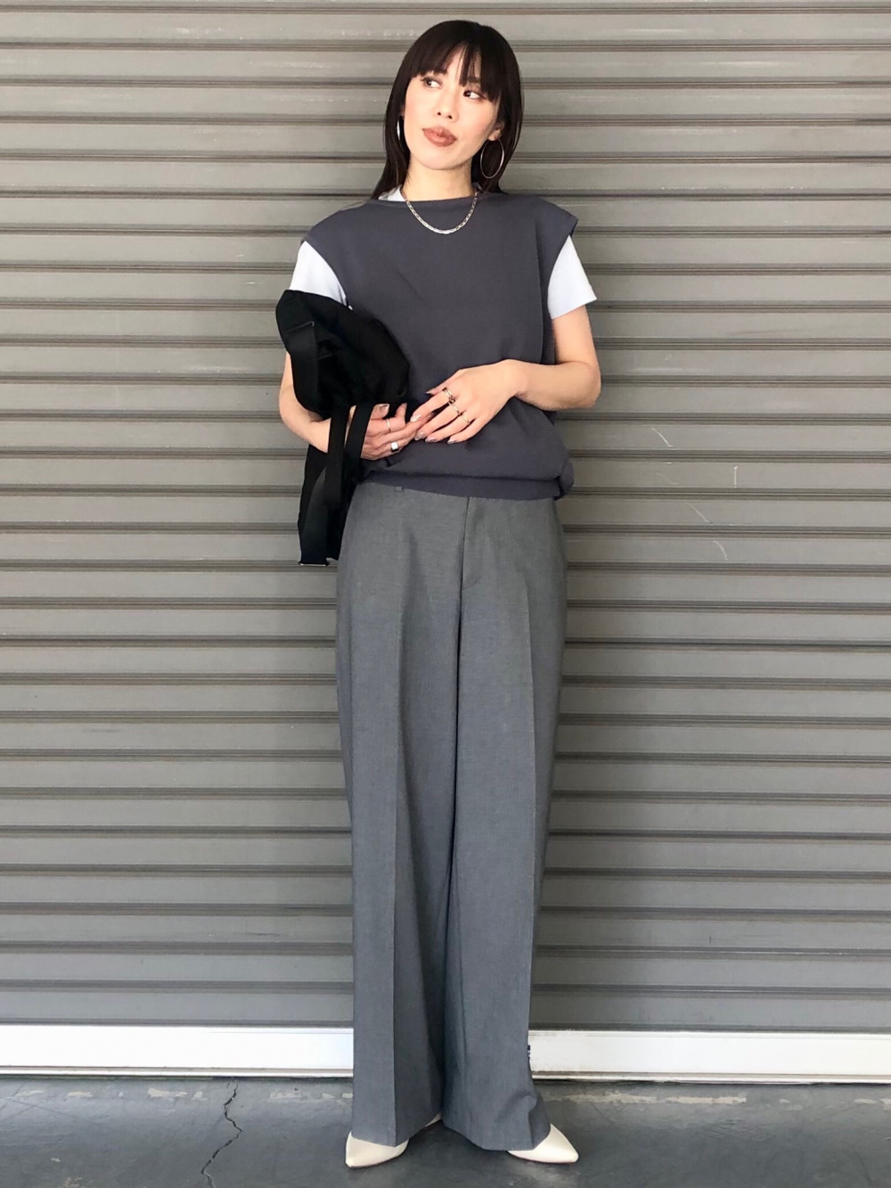 ユニクロC ツイードオーバーサイズジャケット L