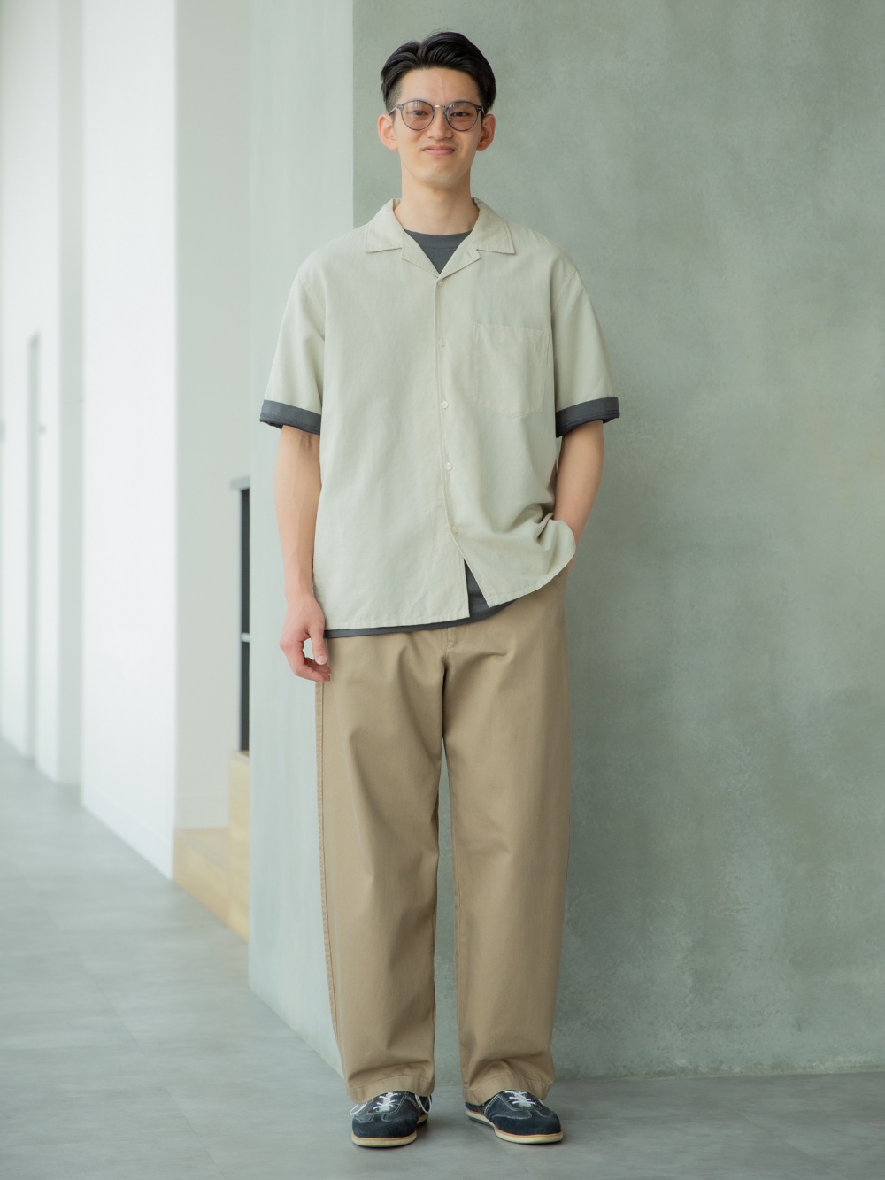 英字logo五分袖寬鬆T-Shirt