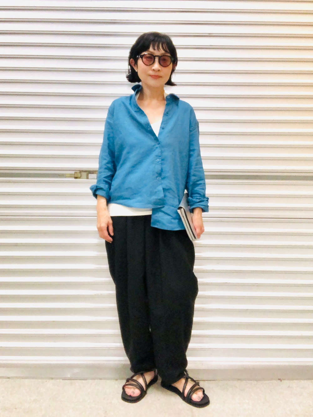 CLEL】Linen Blend 3D Tuck Slacks/リネンブレンド 3Dタック