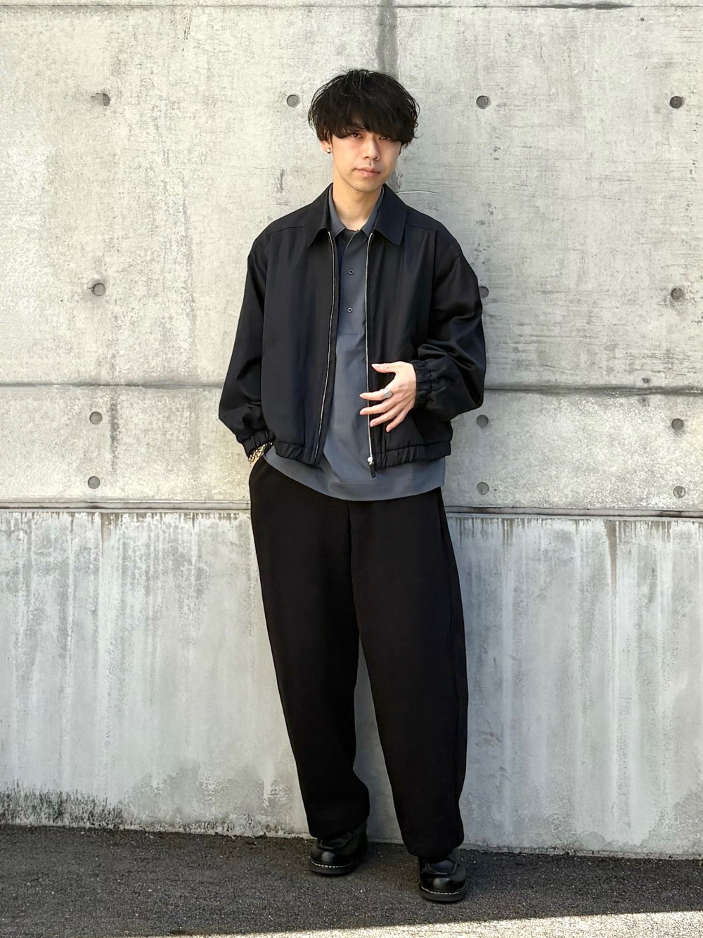 新品】ユニクロU ジップアップショートブルゾン ブラック 2XL