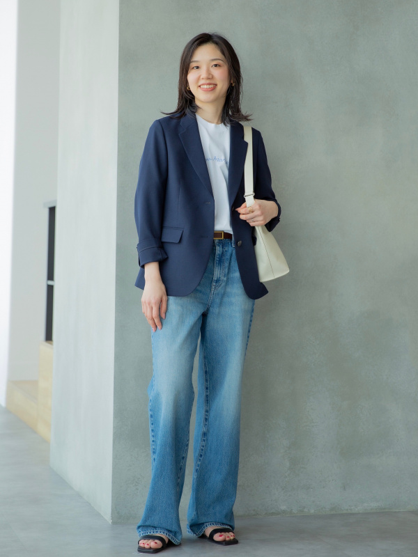 UNIQLO パンツ＆ジャケット、ワイシャツ　160cmセット 感動ダブルジャケットリラックスフィットXXL 感動タックワイド