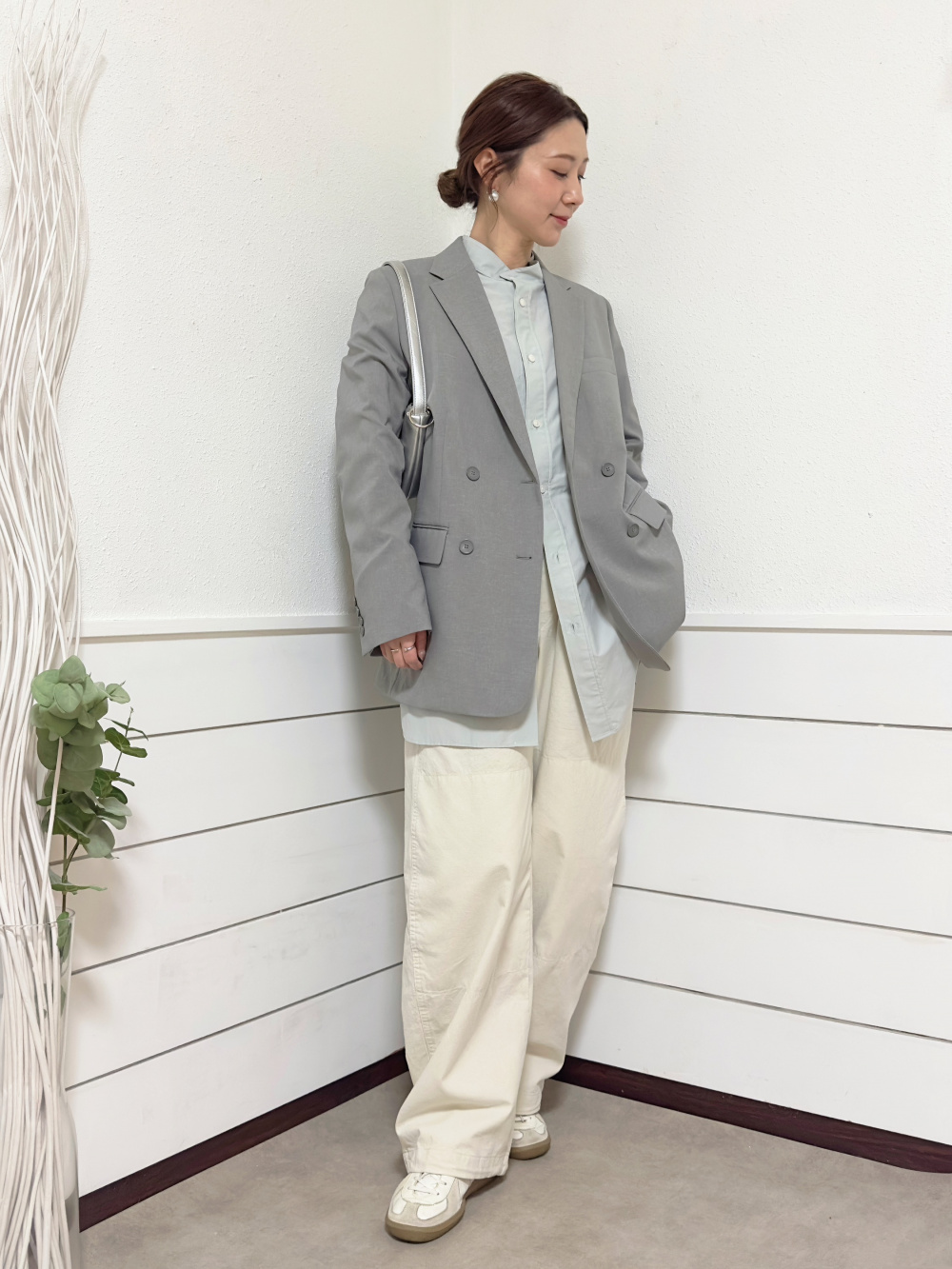 感動ダブルジャケットリラックスフィット、オーバーサイズシャツ/長袖