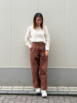 即納】ベルト2タックワイドパンツ – TRENDLE