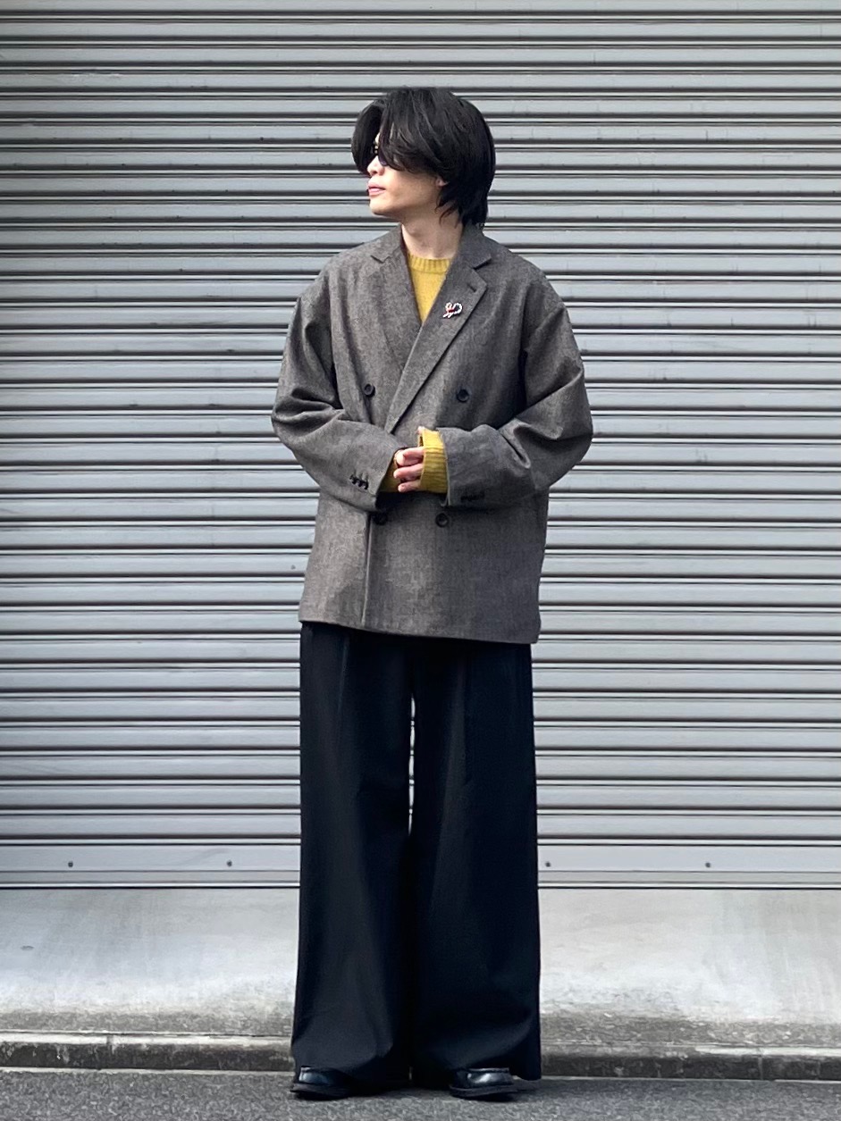 感動ダブルジャケットリラックスフィット、感動タックワイドパンツ」の