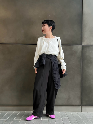 新品 UNIQLO C ユニクロ リラックスフーデッドセーター オフ
