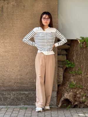 Steven Alan＞コットン ボーダー カーディガン