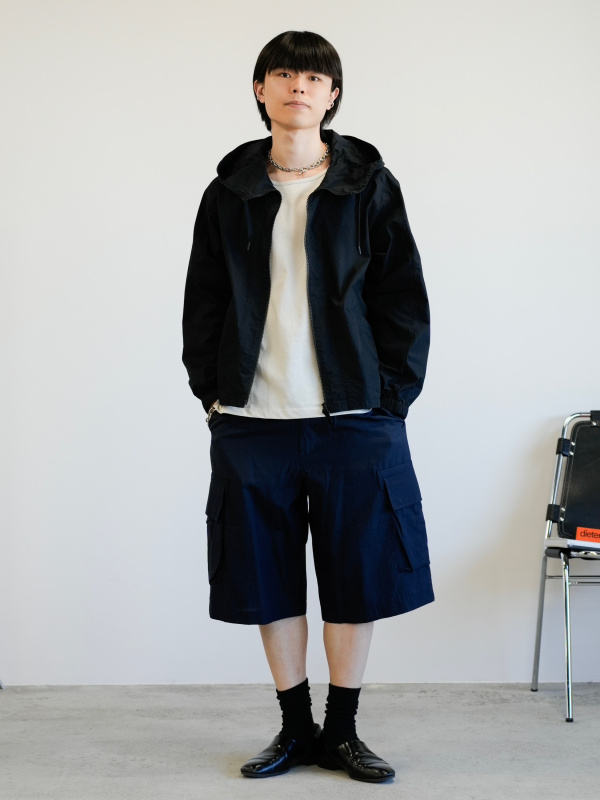 新品UNIQLO ワイドフィットカーゴハーフパンツ ネイビー Lサイズ ユニクロ公式 | ワイドフィットカーゴハーフパンツ