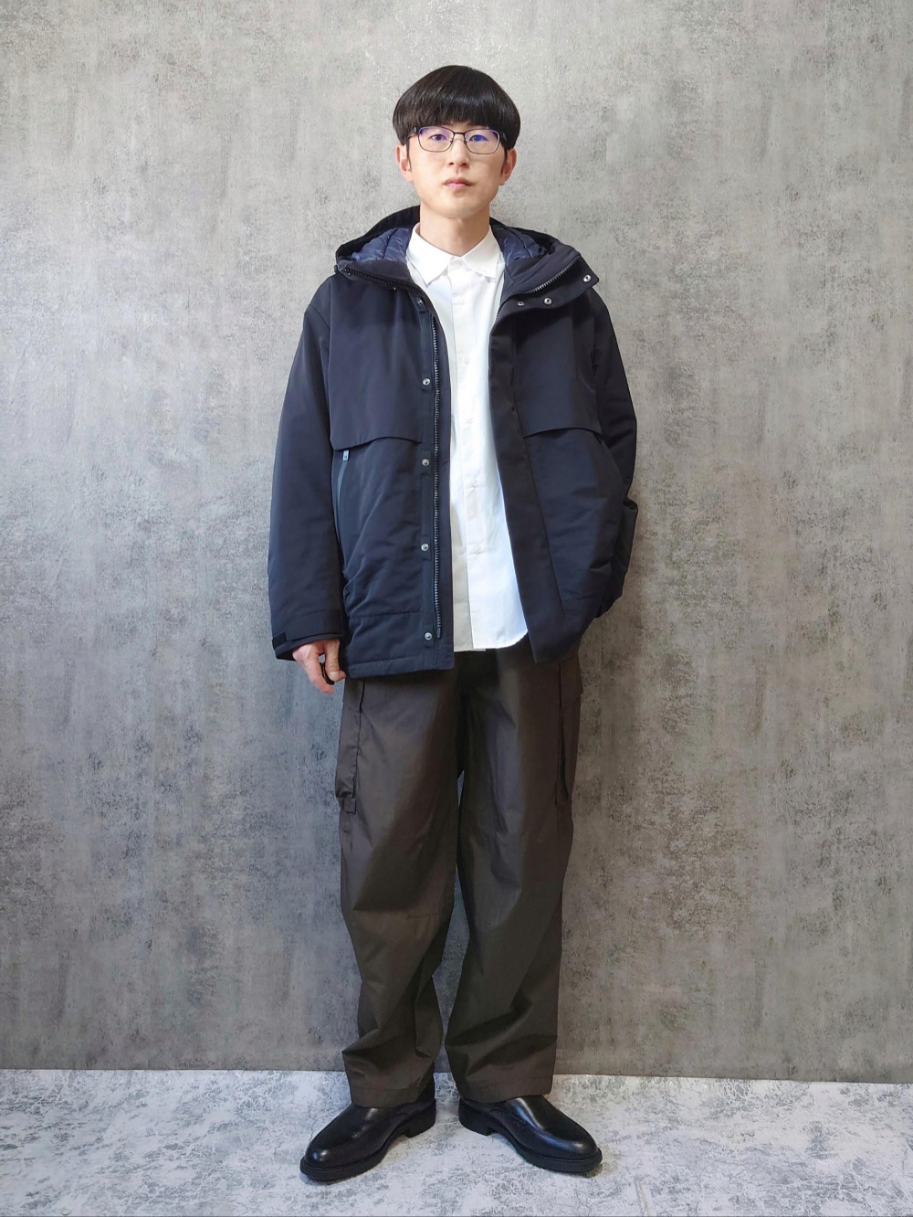 コットンショートブルゾン、ニットベスト」の着用コーディネート