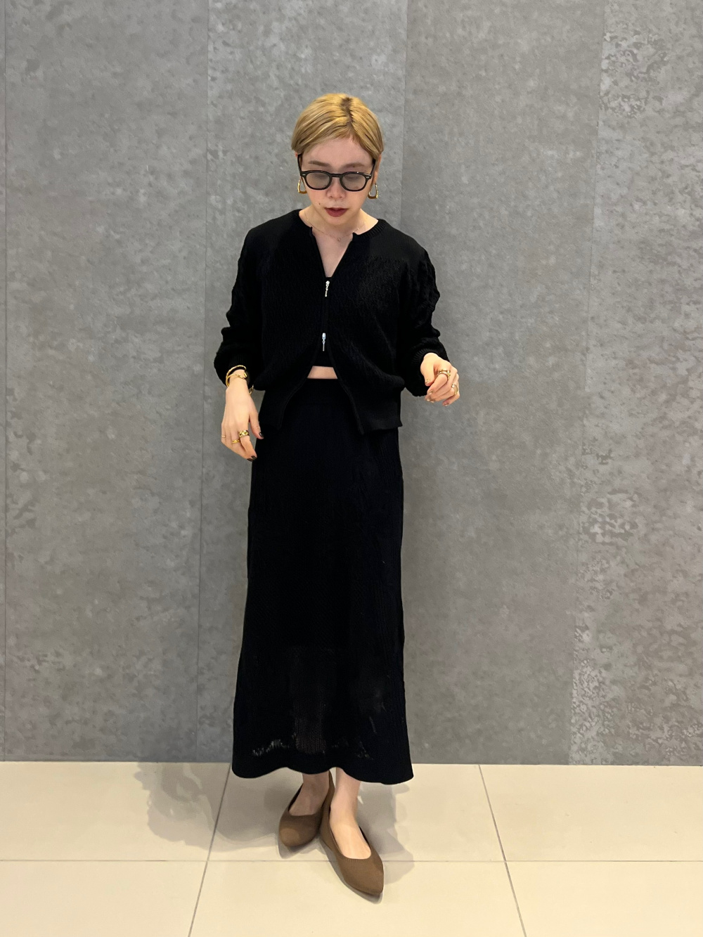 タグ付き新品ユニクロクロシェカーディガン ブラック ユニクロ公式 | クロシェカーディガン