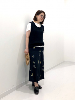 UNIQLO コントワー・デ・コトニエ　 レーヨンプリントロングスカート　Ｌ ユニクロ公式 | レーヨンプリントロングスカート（コントワーデ