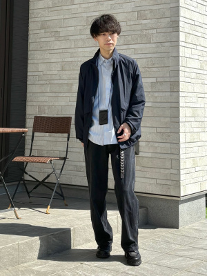 極美品】XL ネイビー ユニクロC ライトウェイトスタンドブルゾン