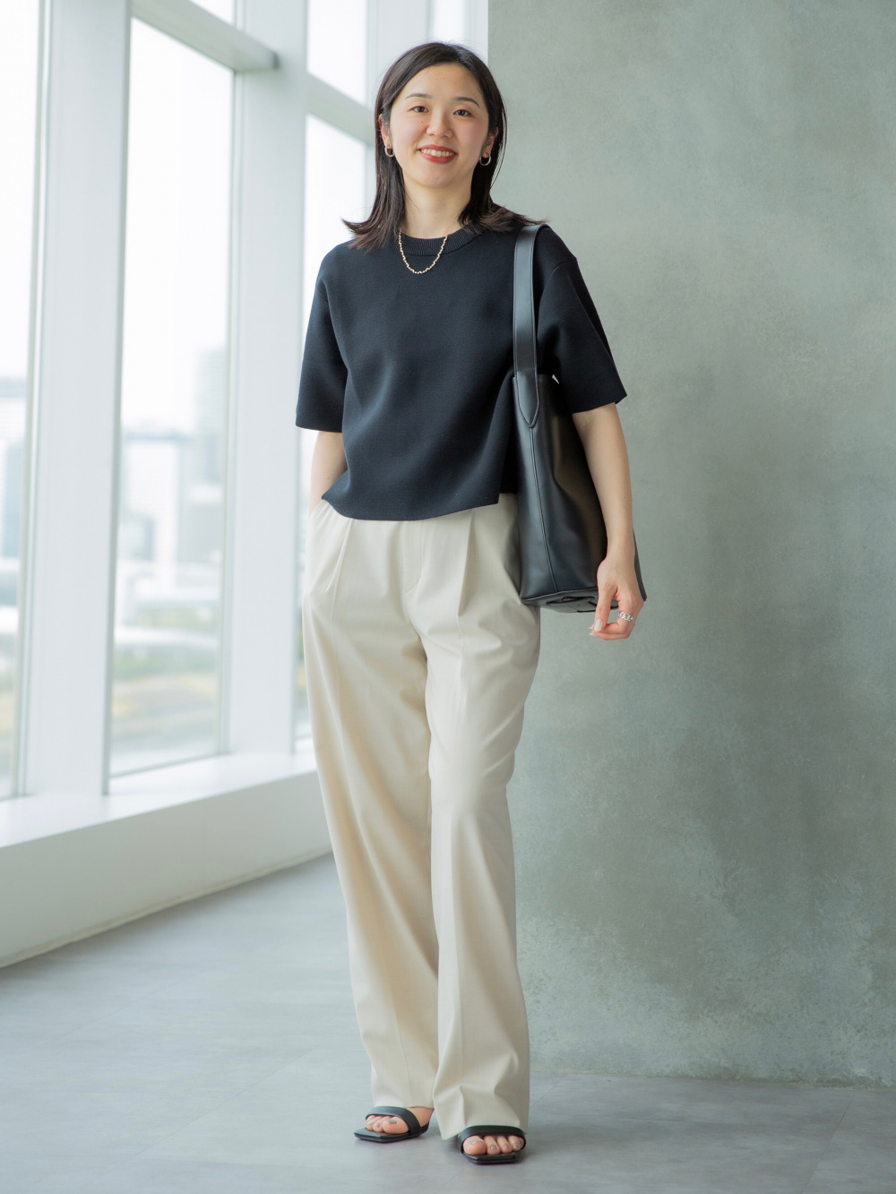ダブルジャケット、タックワイドパンツ」の着用コーディネート