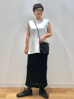 UNIQLO クロシェロングスカート　Ｍ　ブラック　コトニエ ユニクロ公式 | クロシェロングスカート
