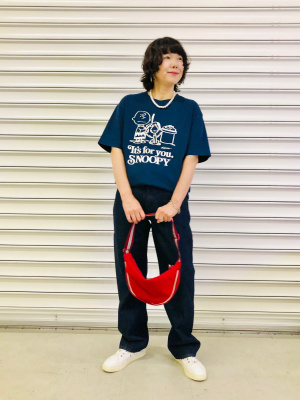 スヌーピー オーバーサイズTシャツ ネイビー ユニクロ公式 | ピーナッツ ユー・キャン・ビー・エニシング