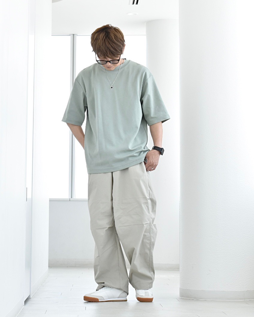 エアリズムコットンオーバーサイズTシャツ/5分袖、ベリー