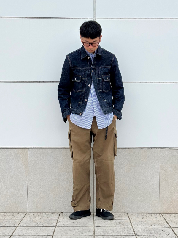 スーピマコットンオーバーサイズスタンドカラーシャツ（長袖・雲