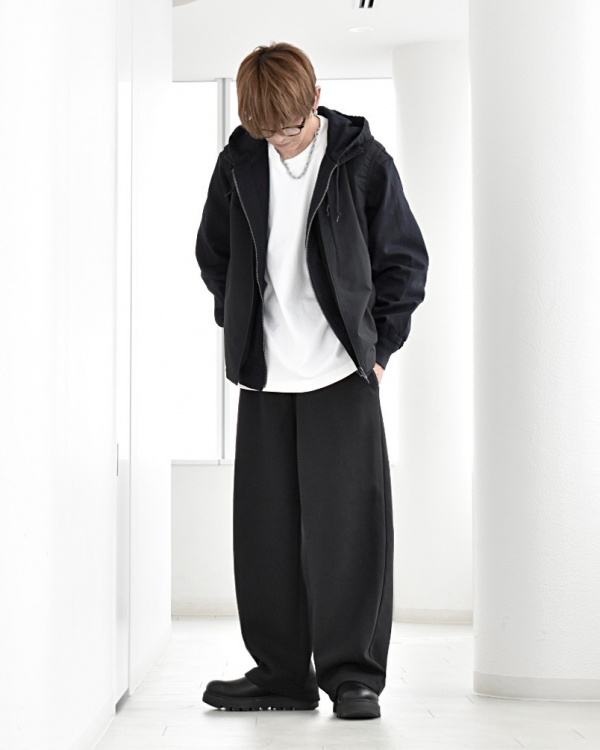 スウェットワイドパンツ、スウェットオーバーサイズプルパーカ