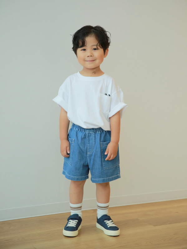 KT1EASY/クルーネックT、デニムイージーショートパンツの