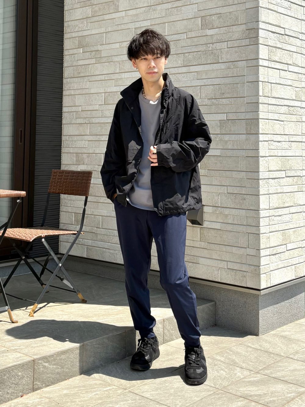 新品 ユニクロ / ウィンドプルーフスタンドブルゾン (白・XL