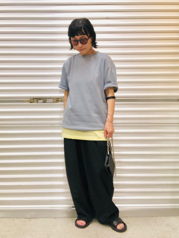 エアリズムコットンオーバーサイズTシャツ/5分袖、パラシュート