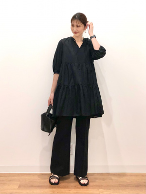 ユニクロ公式 | ティアードミニワンピース/7分袖