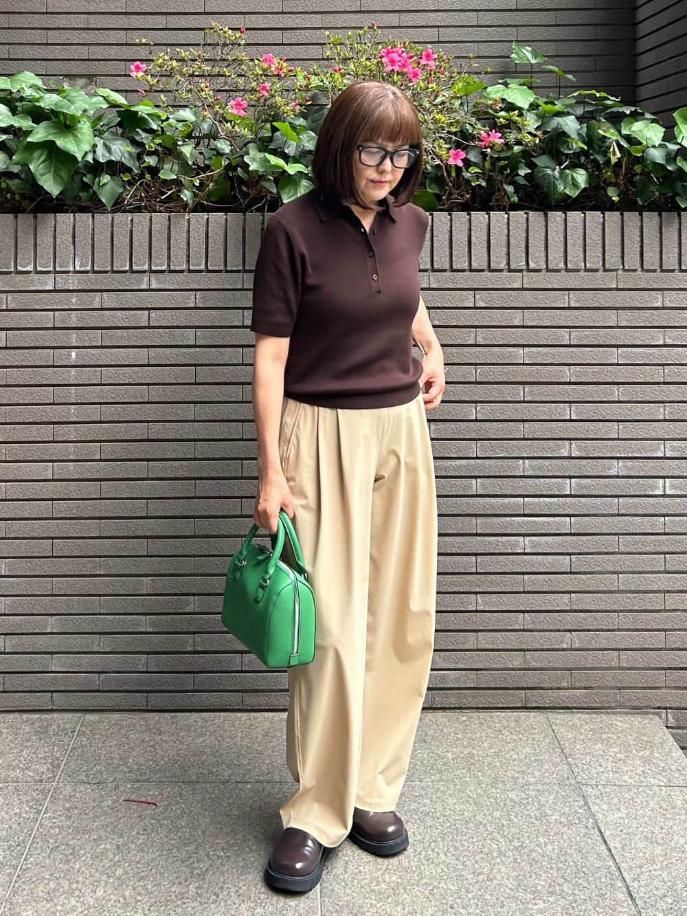 ツイードオーバーサイズジャケット、ツイードタックワイドパンツ