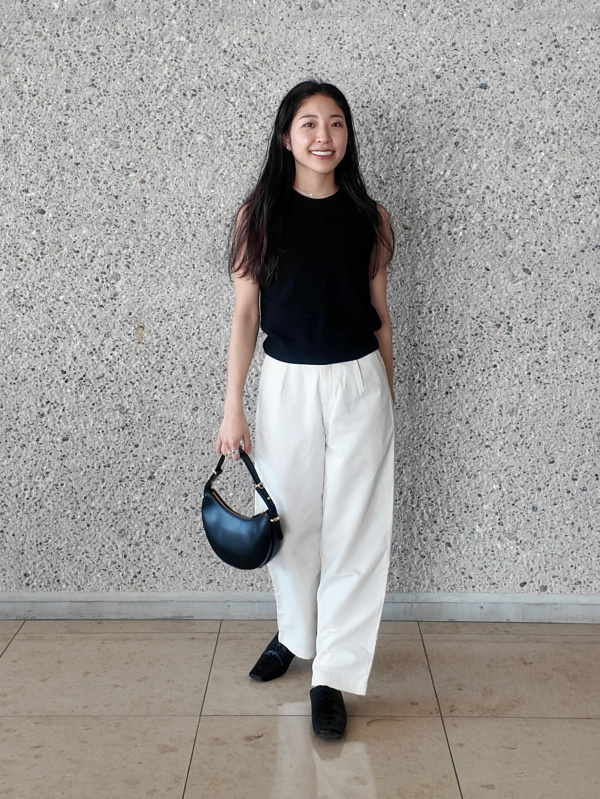 リネンブレンドジャケット、リネンブレンドタックワイドパンツ（丈標準