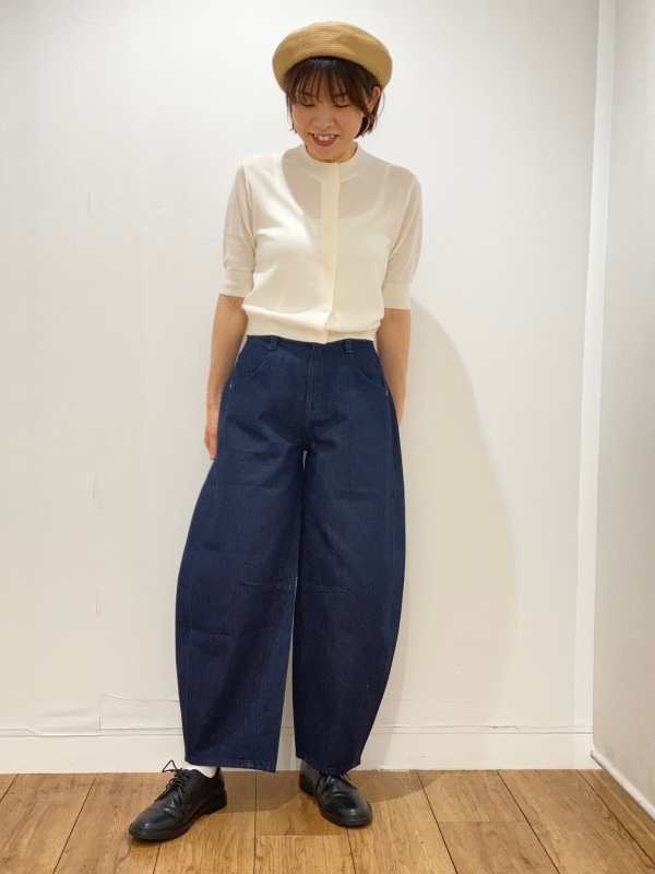 UNIQLO コントワーデコトニエ　バレルレッグジーンズ Lサイズ　67ブルー UNIQLO コントワーデコトニエ バレルレッグジーンズ Lサイズ 67