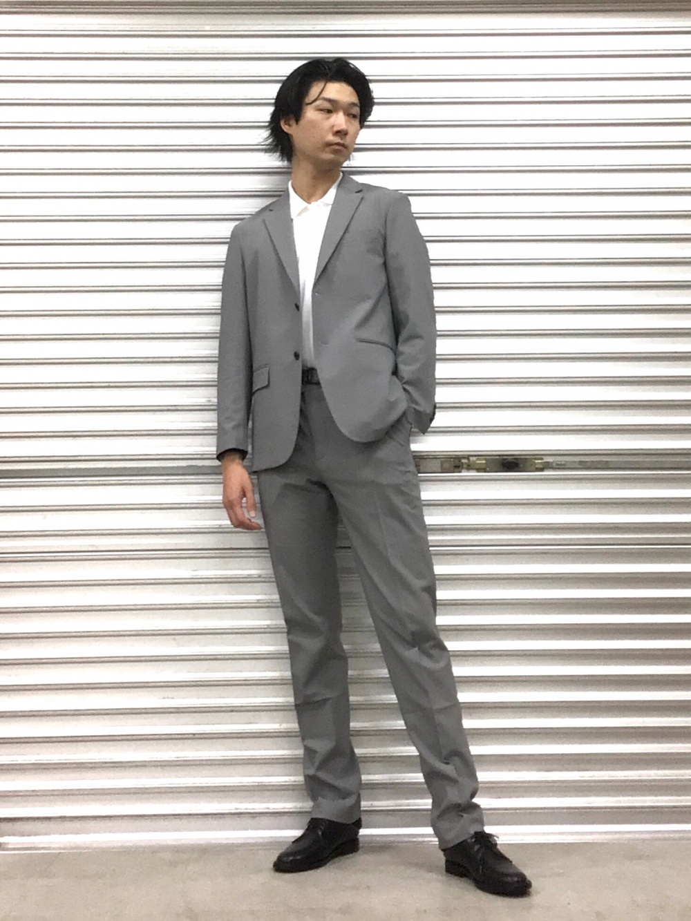 テーラードジャケット セットアップ可能、感動パンツ/チドリ」の着用