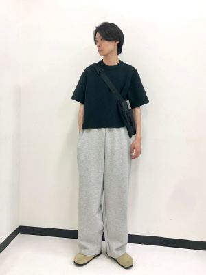 UNIQLO - ユニクロC スウェットワイドパンツ グレー L 丈長め