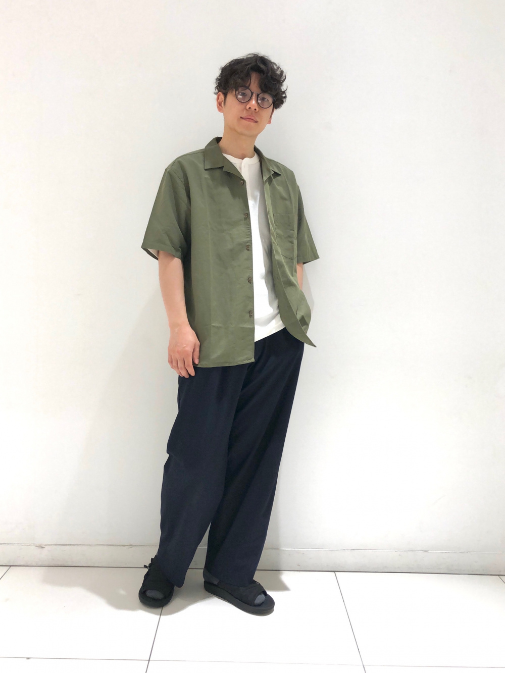 クルーネックTシャツ、ドライワッフルヘンリーネックTシャツ」の