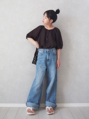 BLAMINK コットンリネンボリュームスリーブトップス BLAMINK コットンリネンボリュームスリーブトップス