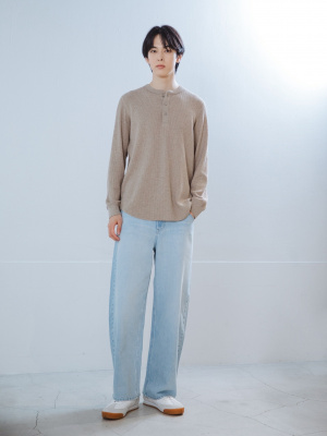 ユニクロ公式 | ワッフルヘンリーネックTシャツ