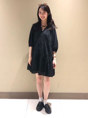 ユニクロ公式 | ティアードミニワンピース/7分袖