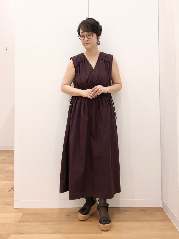 コットンギャザーワンピース/ノースリーブ、シアーソックス/3足組の