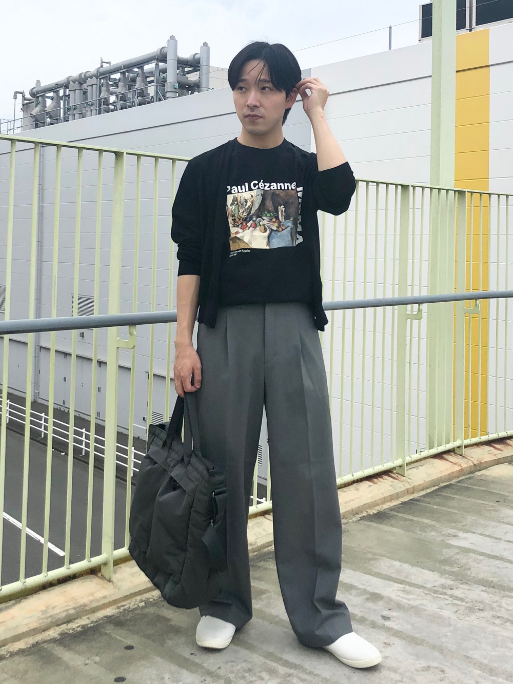 ダブルジャケット、タックワイドパンツ」の着用コーディネート