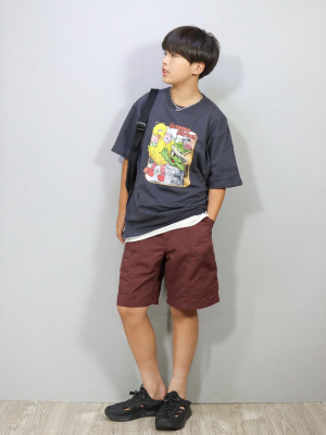 UNIQLO C ユニクロシー　フルジップベスト　ギアショーツ　ブラウン　S 大人可愛い新作はコレ！フルジップベスト＆ギアショーツ【UNIQLO