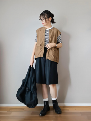 新品タグ付き　UNIQLOC フルジップベスト Lサイズ　グリーン ユニクロ公式 | フルジップベスト