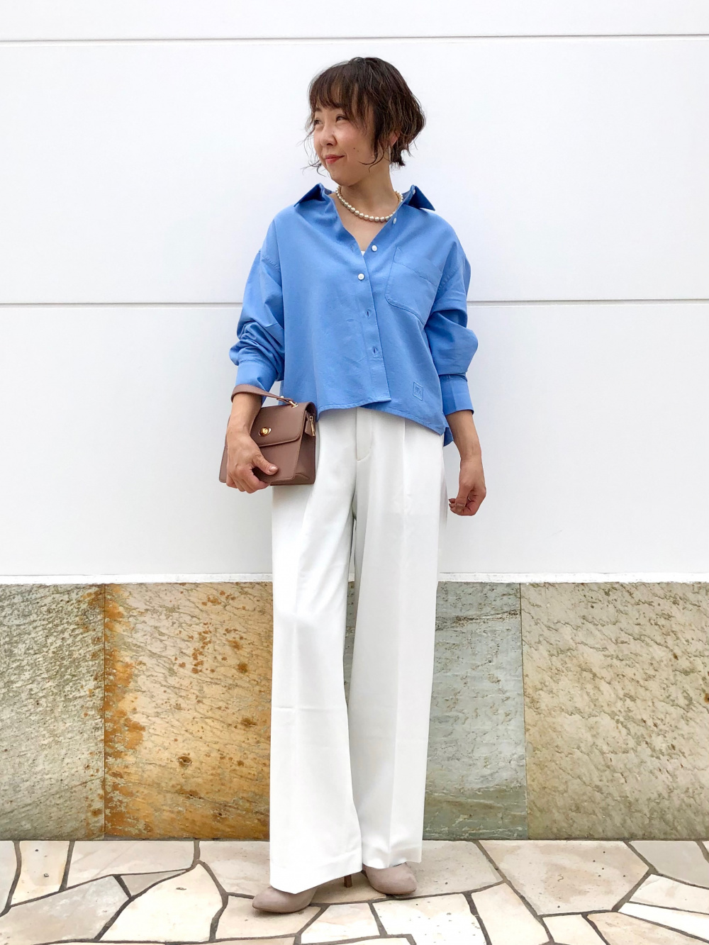極美品 UNIQLO ダブルジャケット タックワイドパンツ セットアップ UNIQLO ユニクロ ダブルジャケット タックワイドパンツ セット