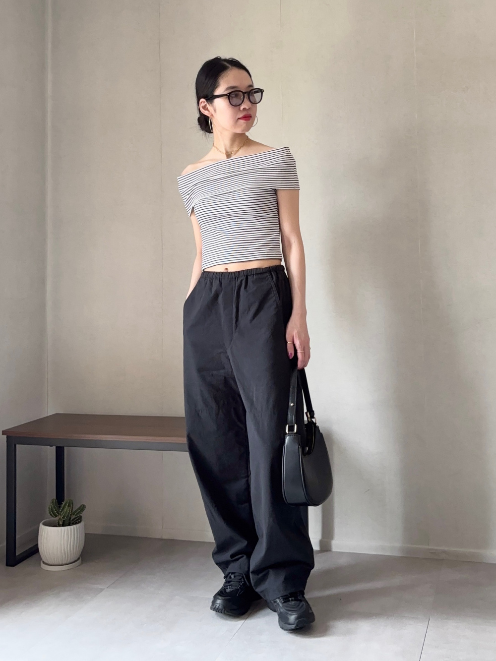 UNIQLO U　イージーカーブパンツ Black M ユニクロ公式 | ジャージーカーブパンツ