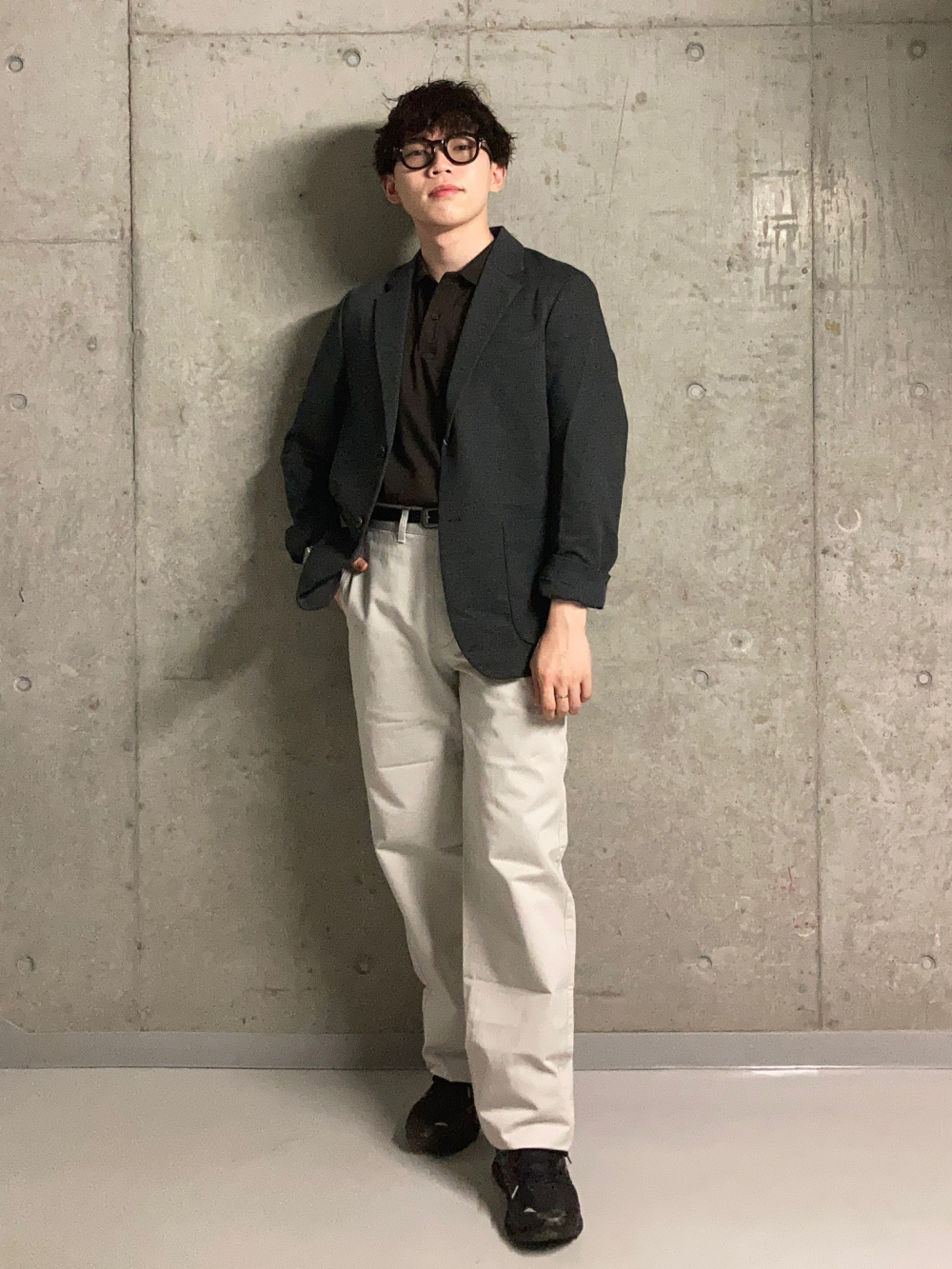 美品 UNIQLO ダブル ジャケット セットアップ スマート パンツ ユニクロ コンフォート2Bジャケット、スマートアンクルパンツ（ウィンドウ
