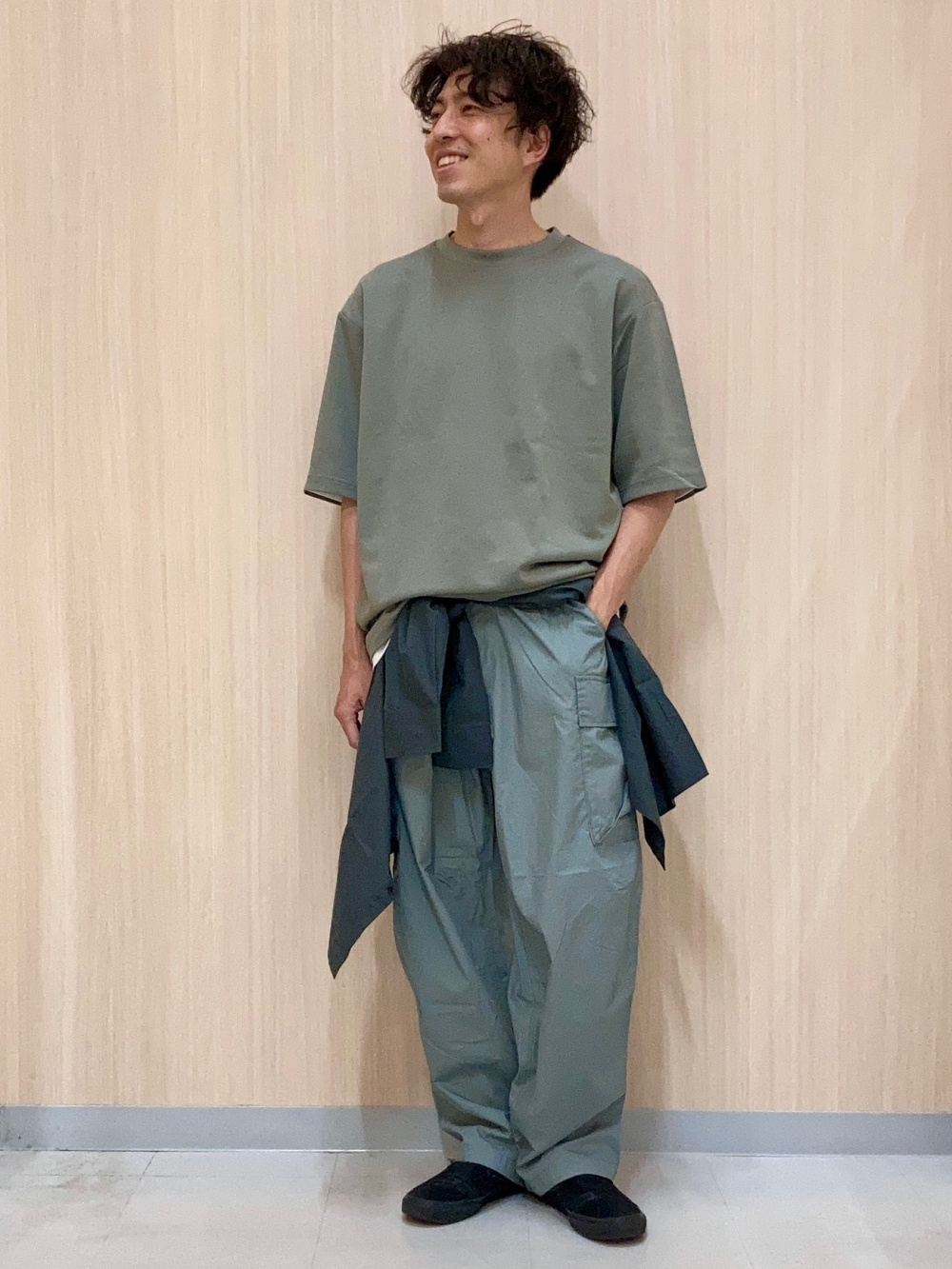 コットンショートブルゾン、ニットベスト」の着用コーディネート