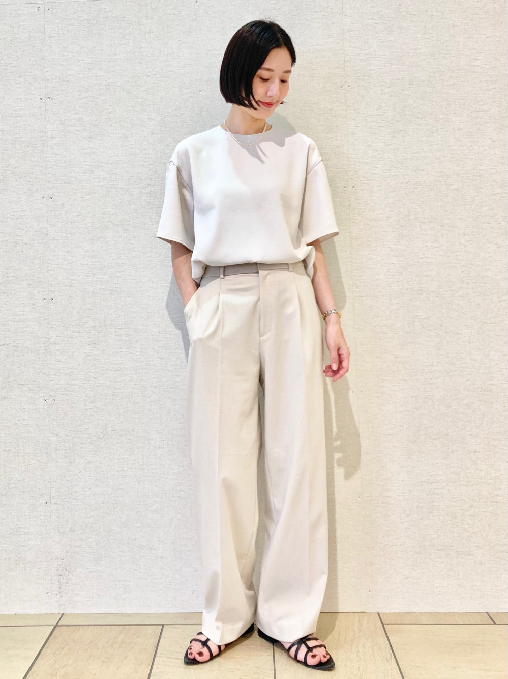 【セットアップ】ユニクロC ダブルジャケット タックワイドパンツ　Lサイズ ユニクロ 【セットアップ】ダブルジャケット ＆ タックワイド