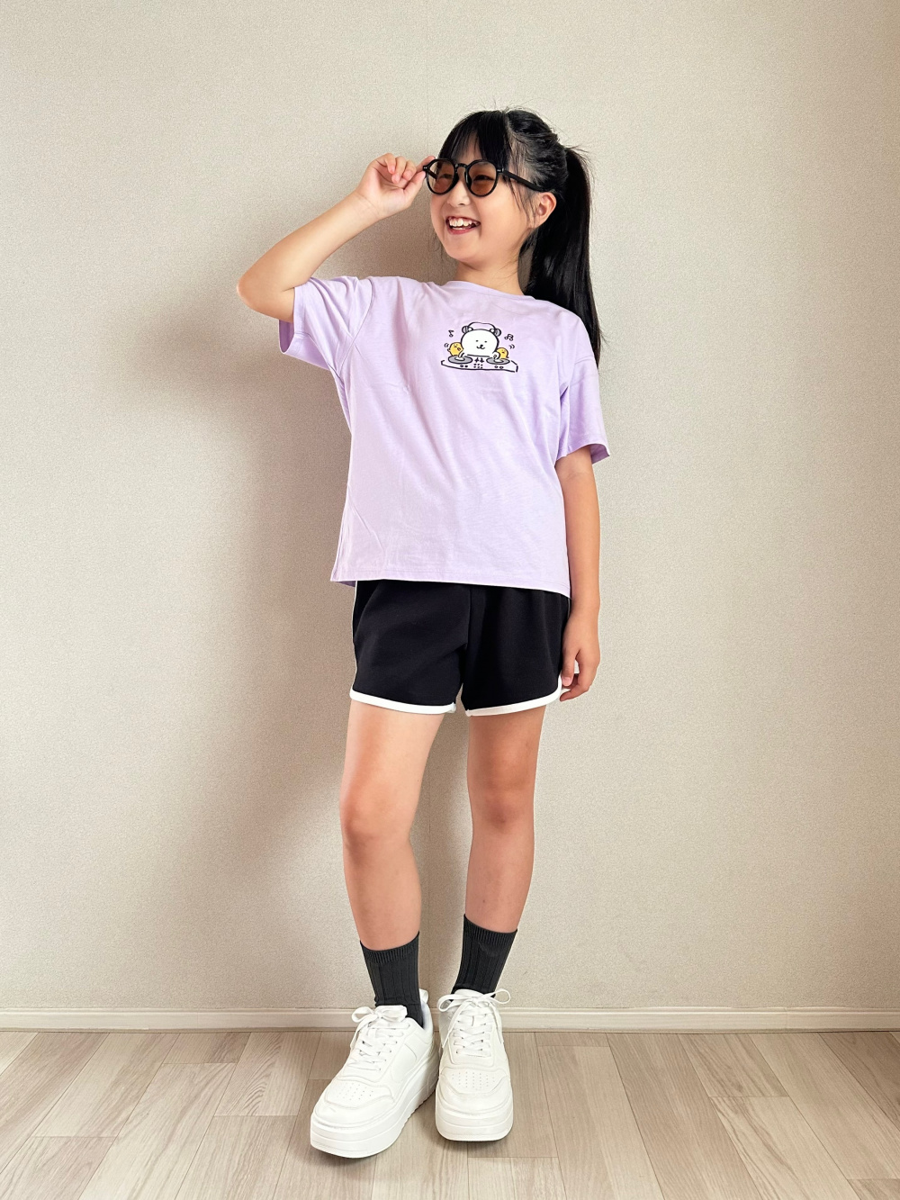 GIRLS エアリズムジャージーショートパンツ」の着用コーディネート